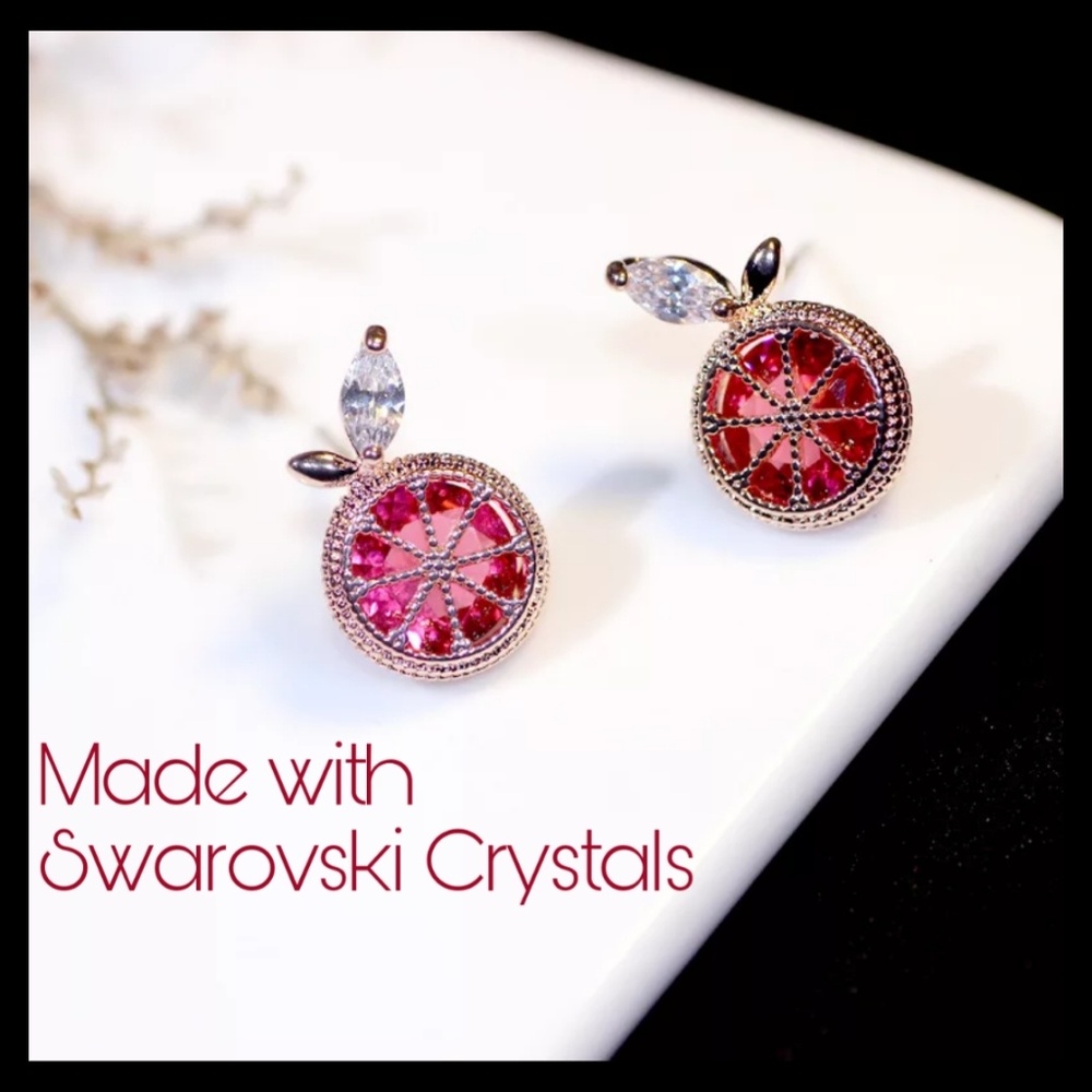 Swarovski Crystal Sweet Citrus Slice Earring…